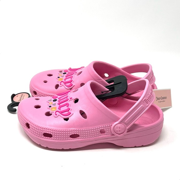 JUICY COUTURE Clogs Shoes Kids Little Girls SIZE 2M Barbie Pink Gems Sandals NWT - Picture 7 of 14